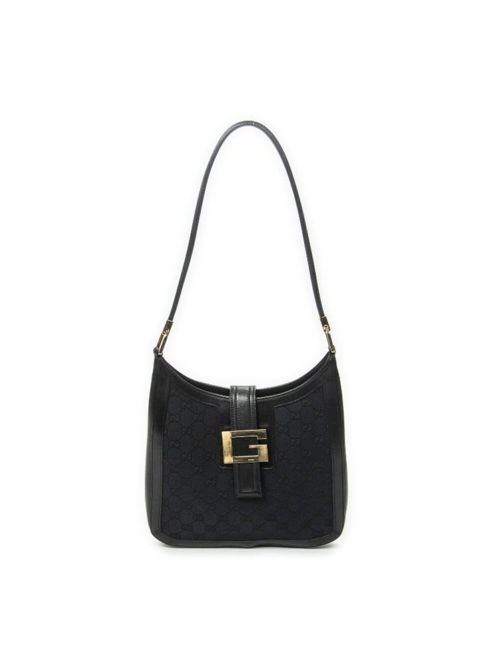 Gucci Hobo Shoulder Bag Black GG Canvas